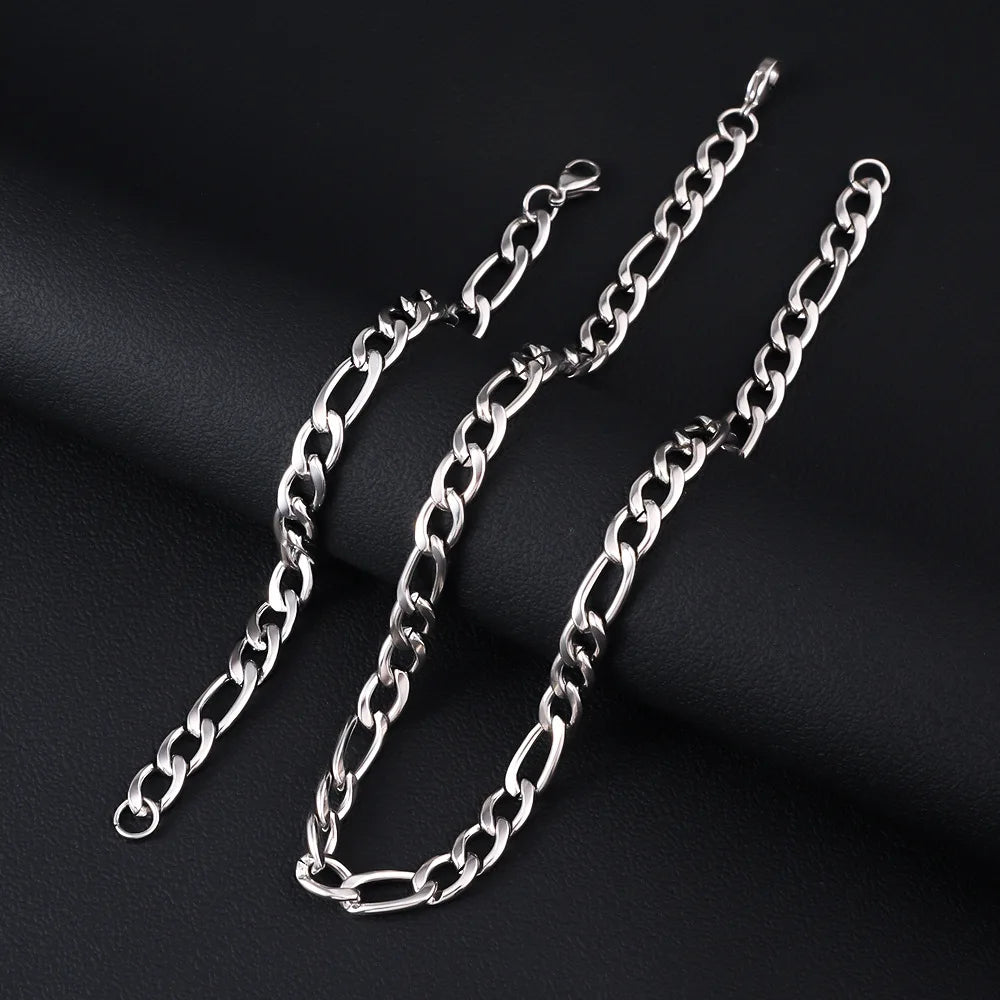 Figaro Chain For Men 5MM/7MM/9MM