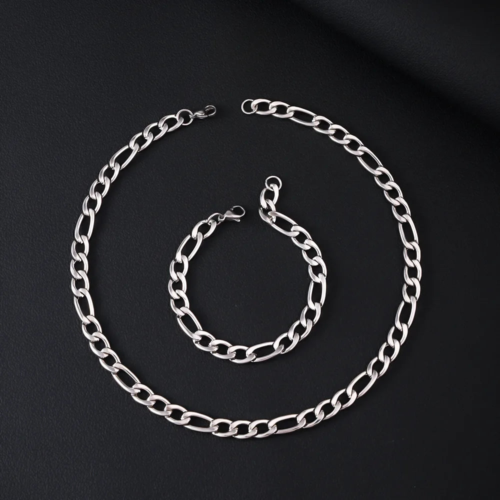 Figaro Chain For Men 5MM/7MM/9MM