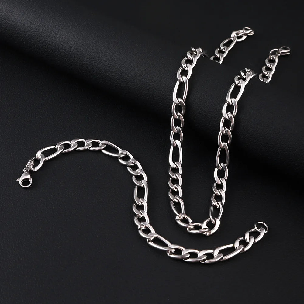 Figaro Chain For Men 5MM/7MM/9MM