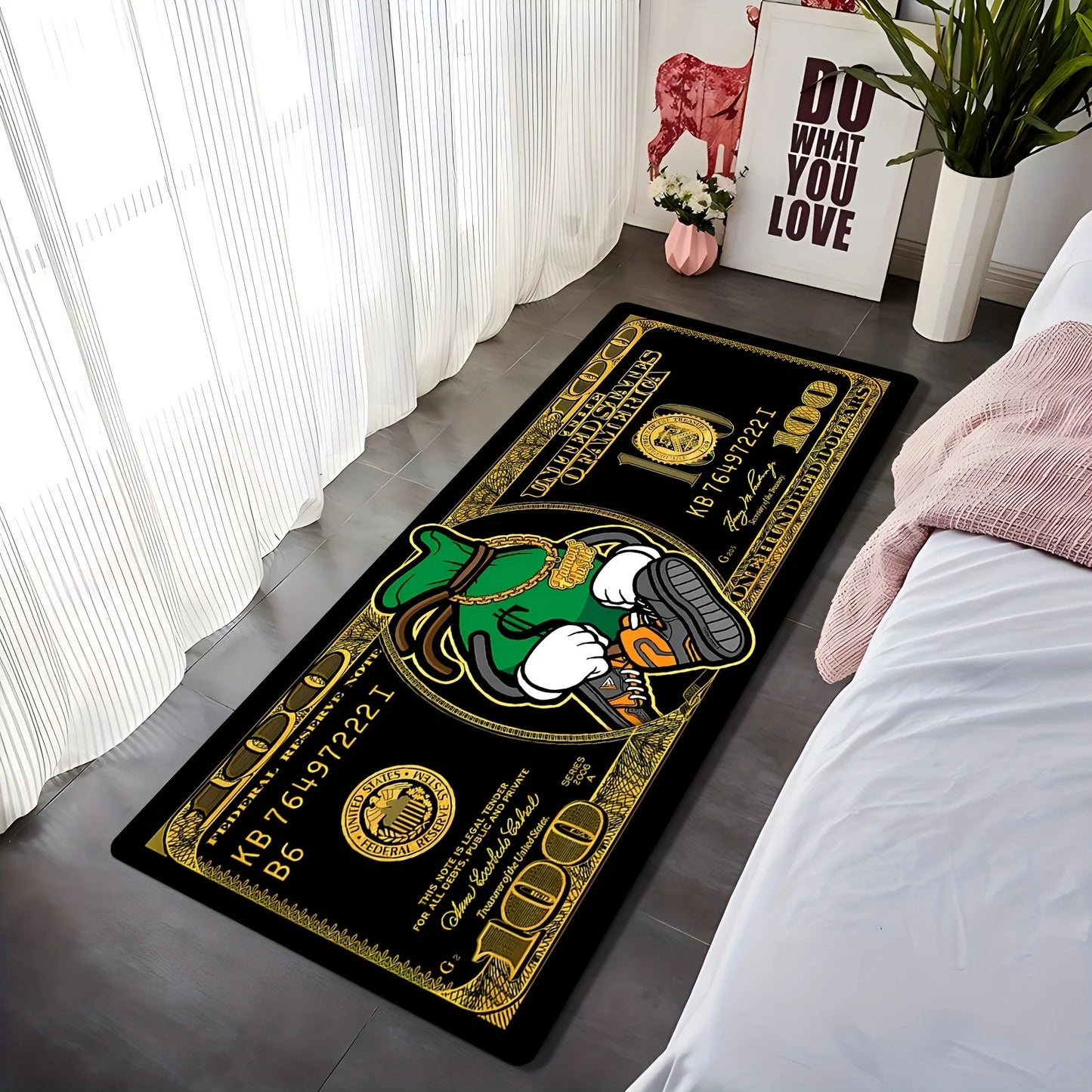 $100 Bill Pattern Area Rug